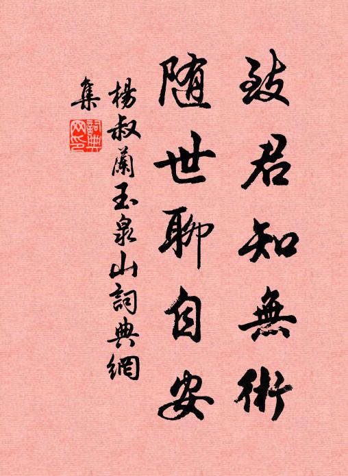 杨叔兰致君知无术，随世聊自安书法作品欣赏