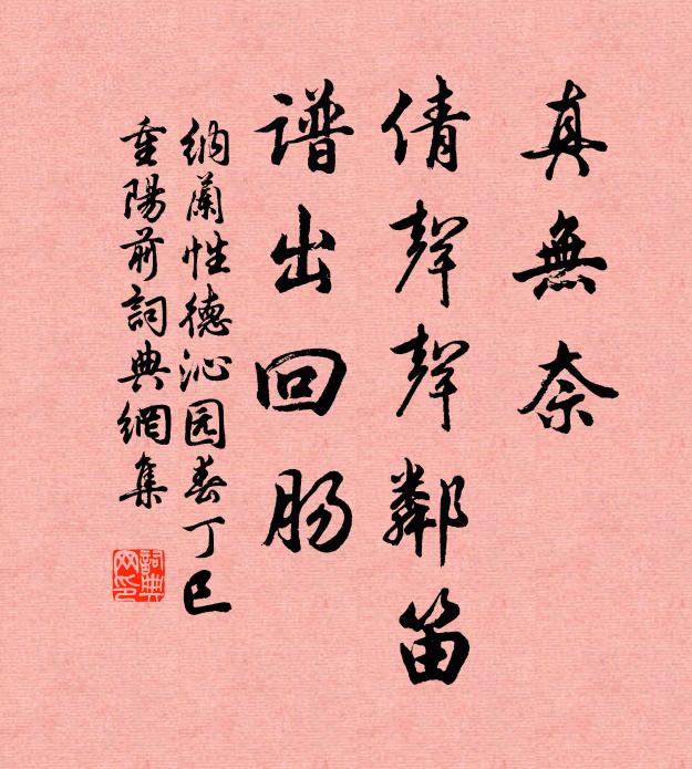 纳兰性德真无奈，倩声声邻笛，谱出回肠书法作品欣赏