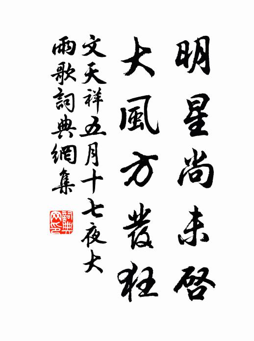 文天祥明星尚未启，大风方发狂书法作品欣赏