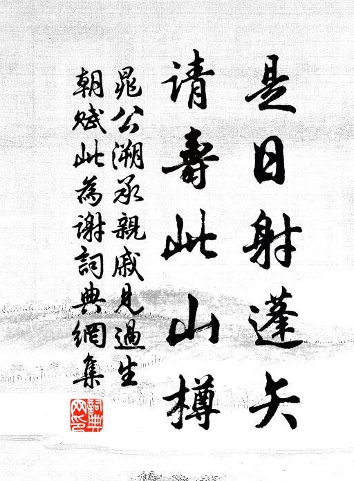 晁公溯是日射蓬矢，请寿此山樽书法作品欣赏