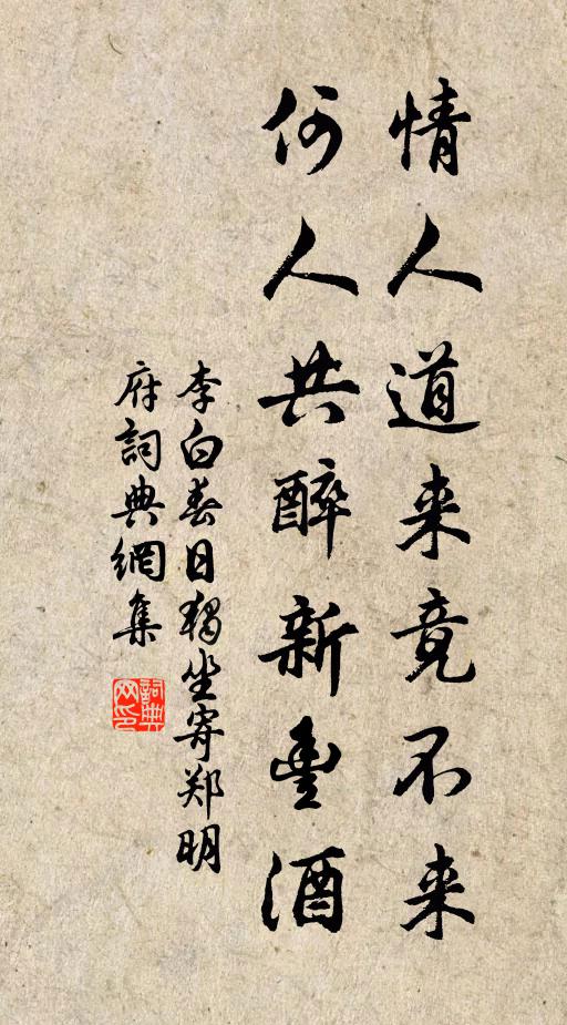 李白情人道来竟不来，何人共醉新丰酒书法作品欣赏