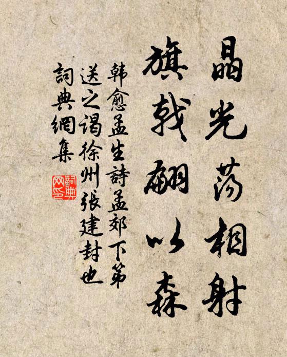 韩愈晶光荡相射,旗戟翩以森书法作品欣赏