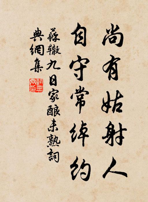 苏辙尚有姑射人，自守常绰约书法作品欣赏