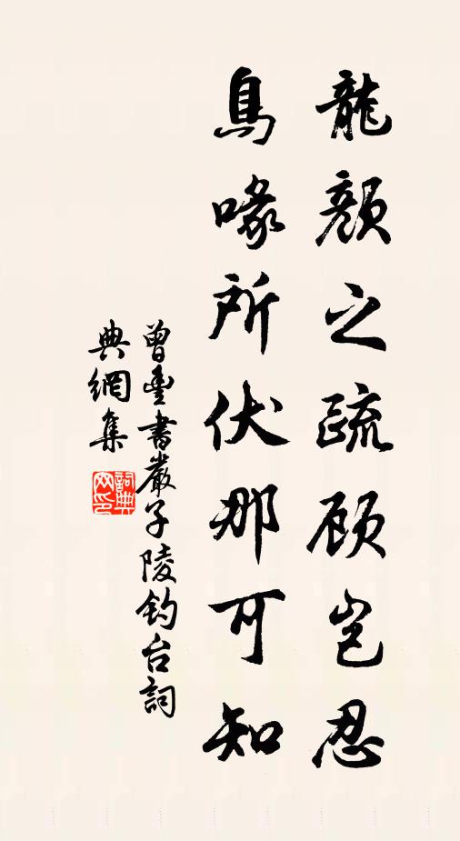 曾丰龙颜之疏顾岂忍，鸟喙所伏那可知书法作品欣赏