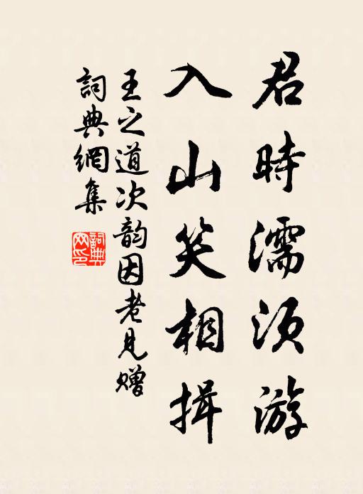 王之道君时濡须游，入山笑相揖书法作品欣赏