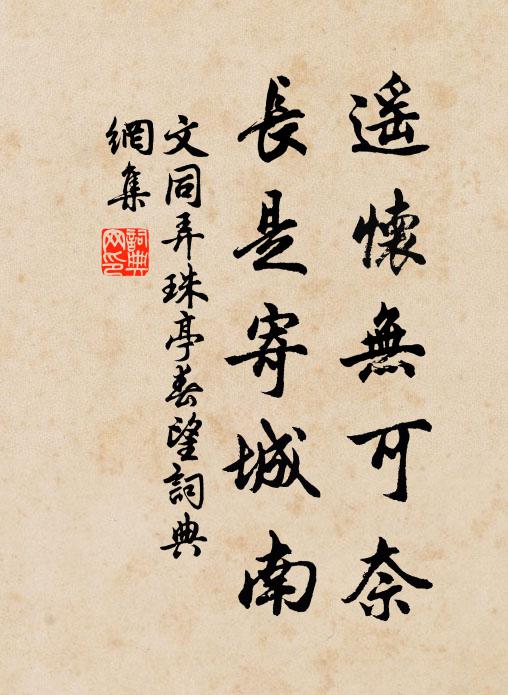 文同遥怀无可奈，长是寄城南书法作品欣赏
