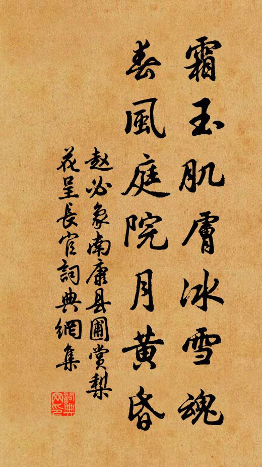 赵必象霜玉肌肤冰雪魂，春风庭院月黄昏书法作品欣赏