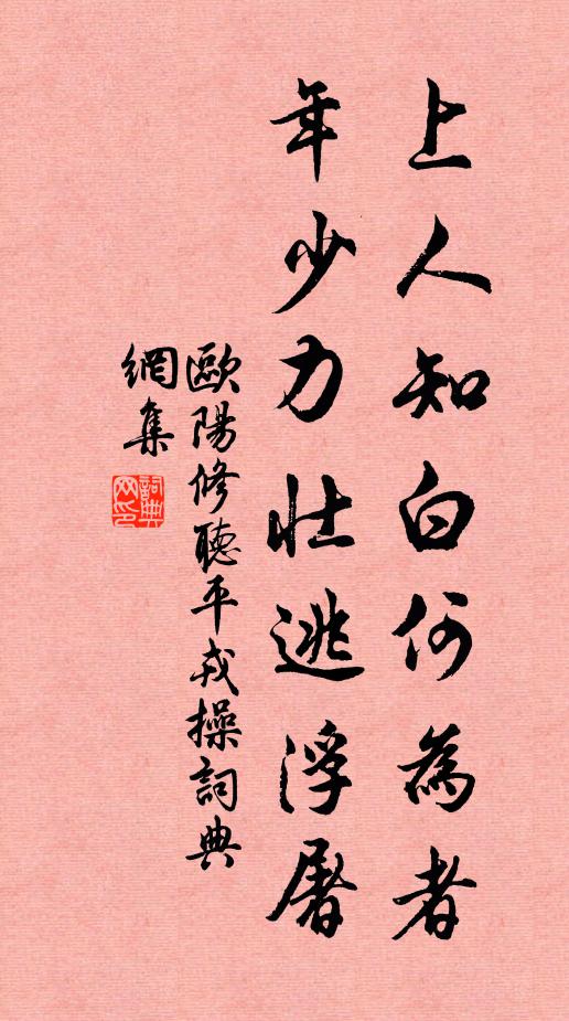 欧阳修上人知白何为者，年少力壮逃浮屠书法作品欣赏