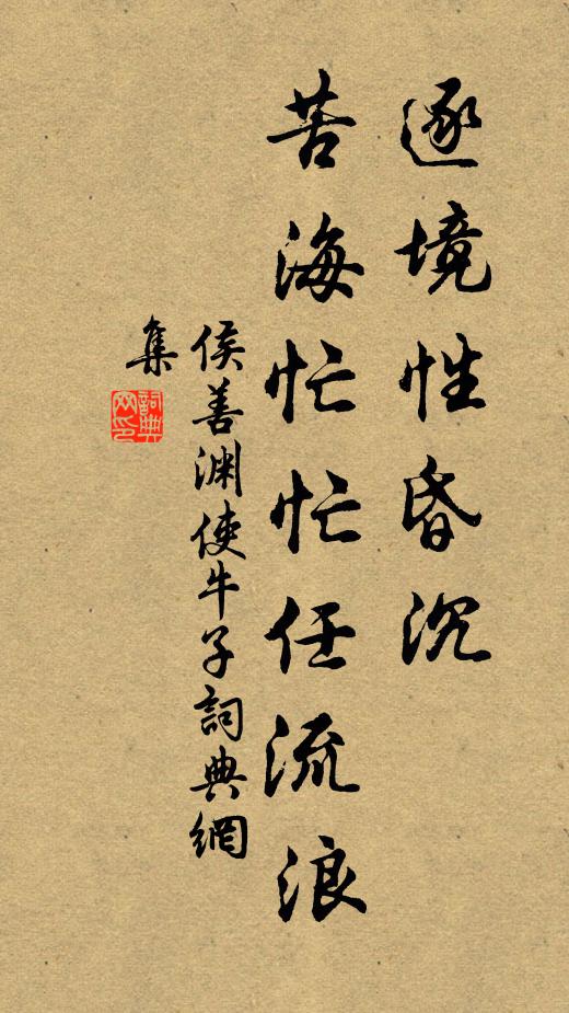 侯善渊逐境性昏沉，苦海忙忙任流浪书法作品欣赏