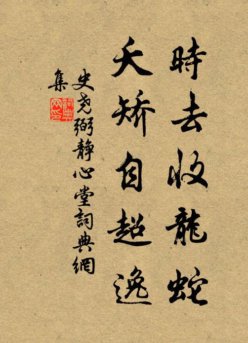 史尧弼时去收龙蛇，夭矫自超逸书法作品欣赏