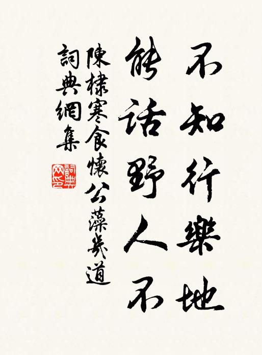 陈棣不知行乐地，能话野人不书法作品欣赏
