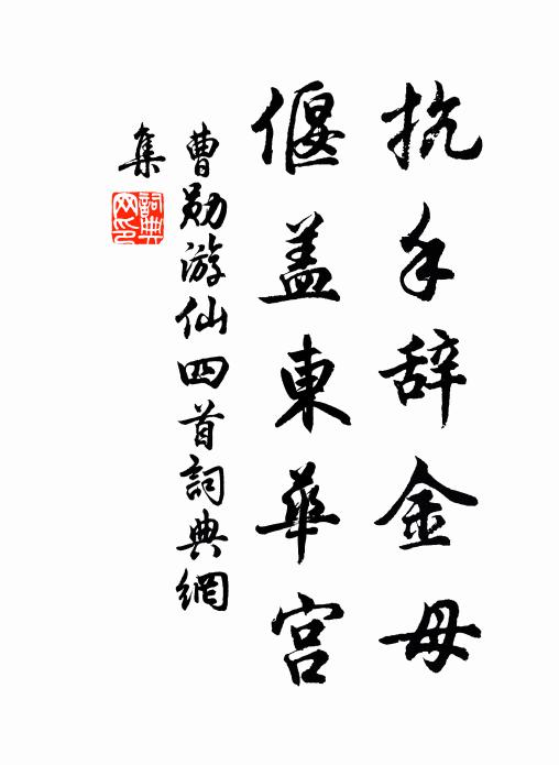 曹勋抗手辞金母，偃盖东华宫书法作品欣赏