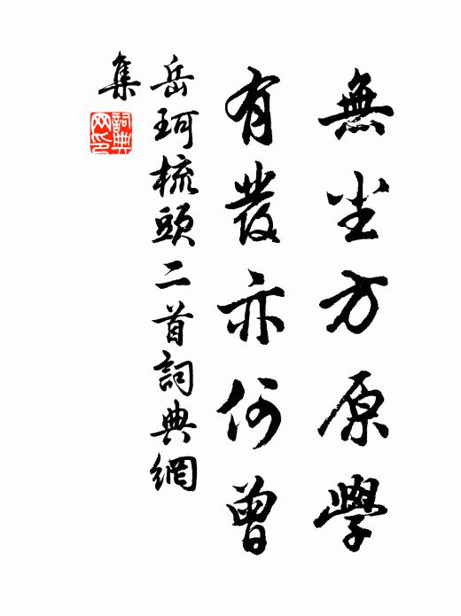 岳珂无尘方原学，有发亦何曾书法作品欣赏