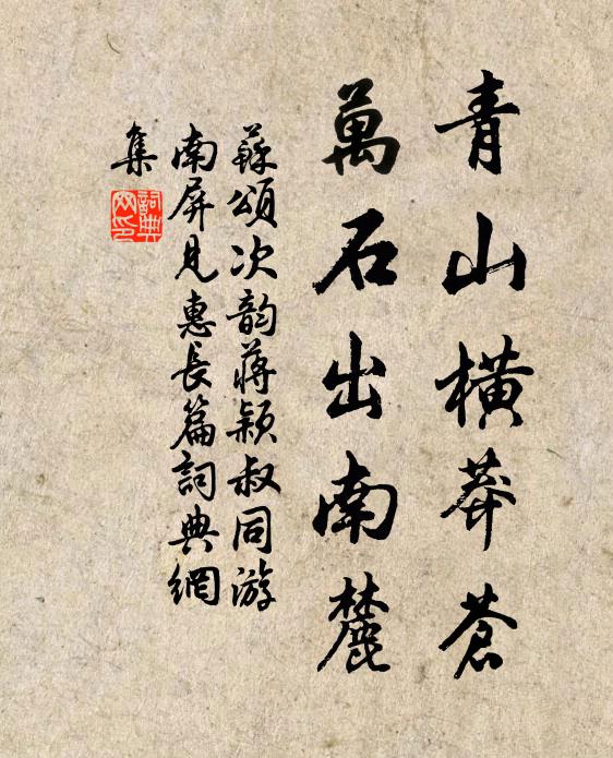 苏颂青山横莽苍，万石出南麓书法作品欣赏