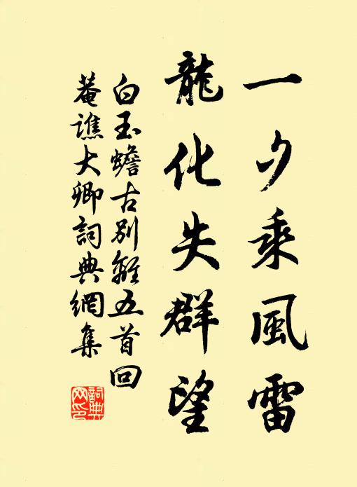 白玉蟾一夕乘风雷，龙化失群望书法作品欣赏
