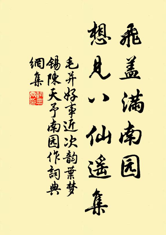 毛并飞盖满南园，想见八仙遥集书法作品欣赏
