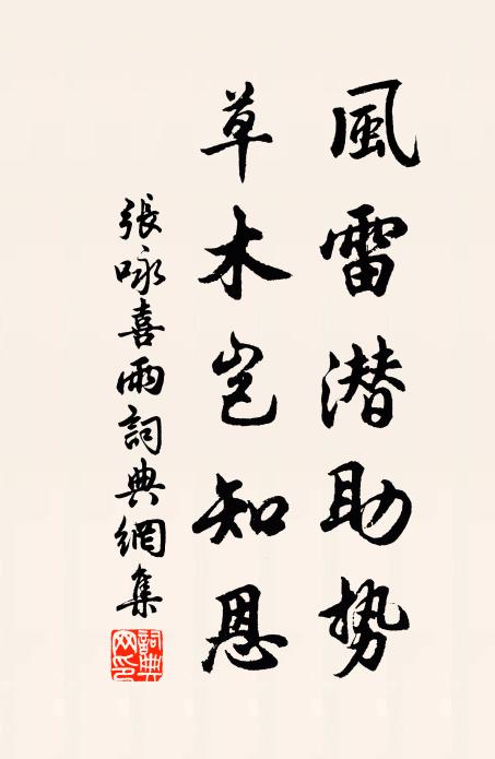 张咏风雷潜助势，草木岂知恩书法作品欣赏