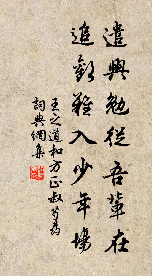 王之道遣兴勉从吾辈在，追欢难入少年场书法作品欣赏