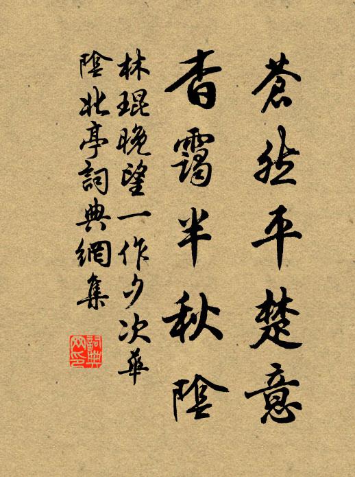 林琨苍然平楚意，杳霭半秋阴书法作品欣赏