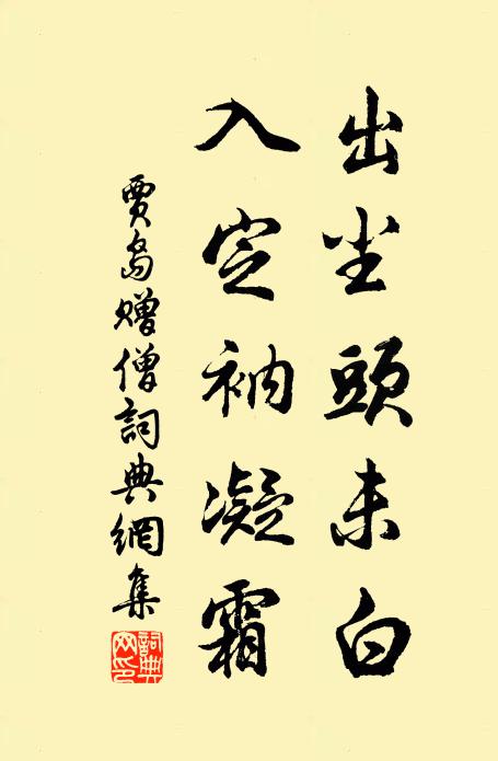 贾岛出尘头未白，入定衲凝霜书法作品欣赏