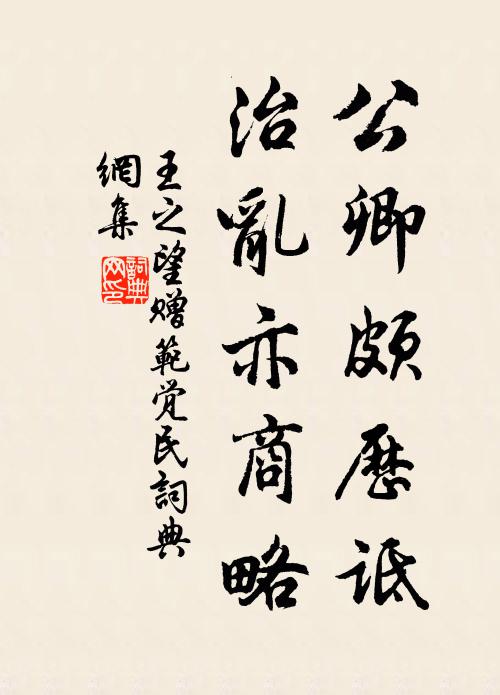 王之望公卿颇历诋，治乱亦商略书法作品欣赏