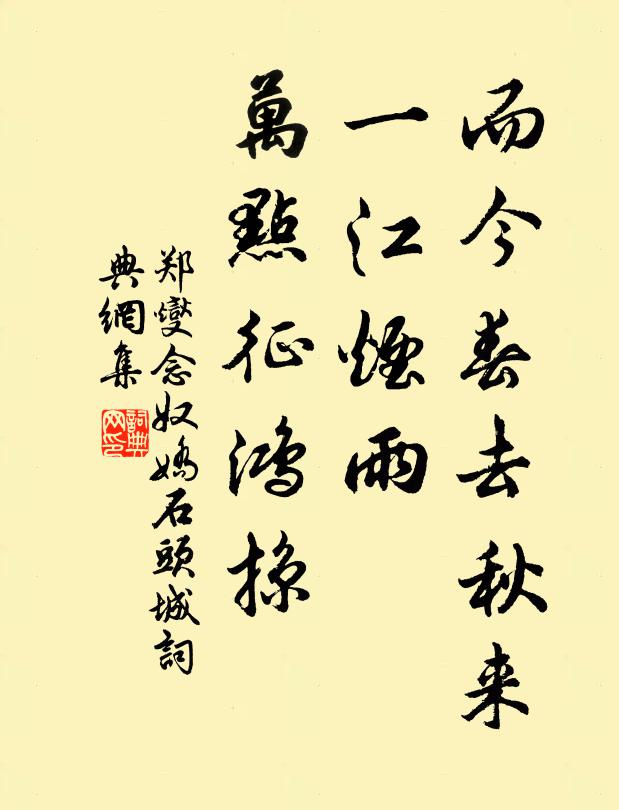 郑燮而今春去秋来，一江烟雨，万点征鸿掠书法作品欣赏