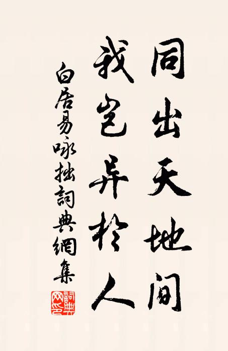 白居易同出天地间，我岂异于人书法作品欣赏