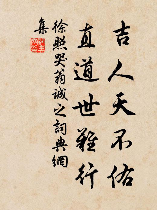 徐照吉人天不佑，直道世难行书法作品欣赏