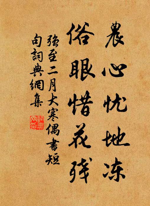 强至农心忧地冻，俗眼惜花残书法作品欣赏