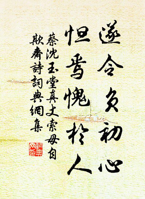 蔡沈遂令负初心，怛焉愧于人书法作品欣赏