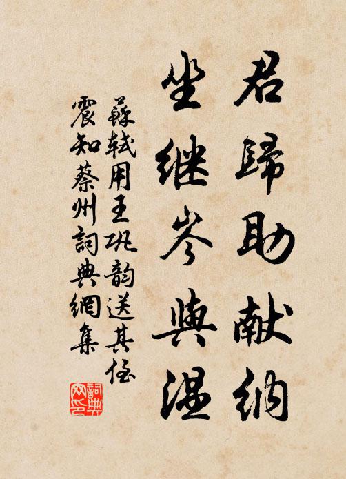 苏轼君归助献纳，坐继岑与温书法作品欣赏