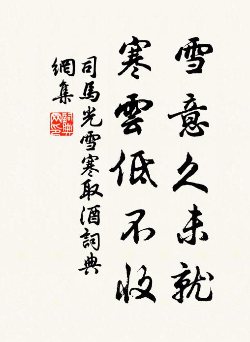 司马光雪意久未就，寒云低不收书法作品欣赏