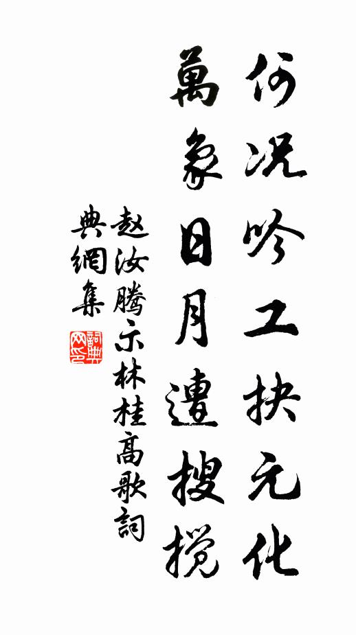 赵汝腾何况吟工抉元化，万象日月遭搜搅书法作品欣赏