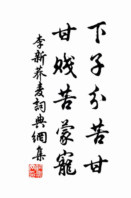 李新下子分苦甘，甘贱苦蒙宠书法作品欣赏