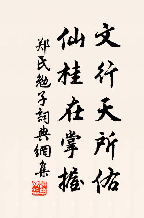 郑氏文行天所佑，仙桂在掌握书法作品欣赏