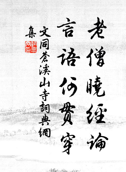 文同老僧晓经论，言语何贯穿书法作品欣赏