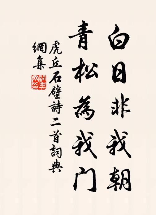 虎丘石壁白日非我朝，青松为我门书法作品欣赏