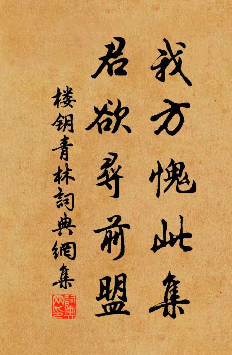 楼钥我方愧此集,君欲寻前盟书法作品欣赏