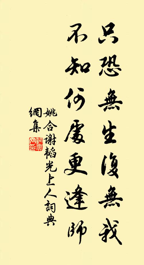 姚合只恐无生复无我，不知何处更逢师书法作品欣赏
