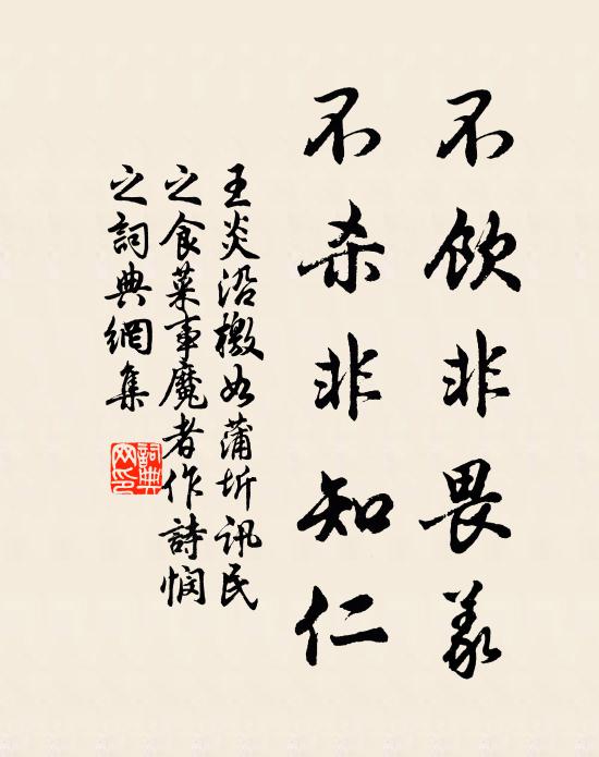 王炎不饮非畏义，不杀非知仁书法作品欣赏