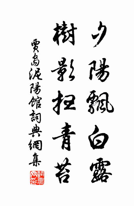 贾岛夕阳飘白露，树影扫青苔书法作品欣赏