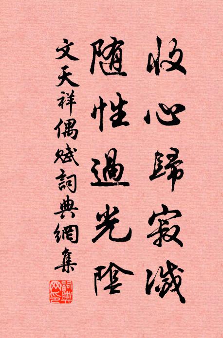 文天祥收心归寂灭，随性过光阴书法作品欣赏