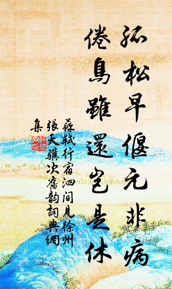 苏轼孤松早偃元非病，倦鸟虽还岂是休书法作品欣赏
