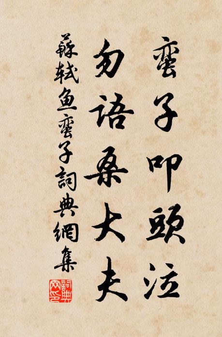 苏轼蛮子叩头泣，勿语桑大夫书法作品欣赏