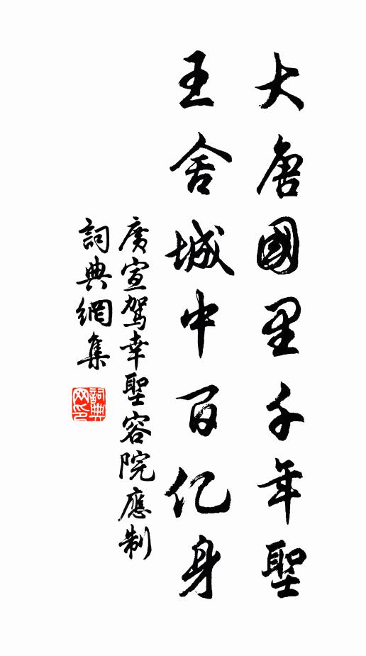 广宣大唐国里千年圣，王舍城中百亿身书法作品欣赏