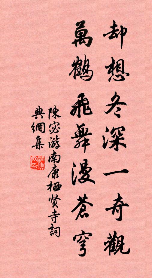 陈宓却想冬深一奇观，万鹤飞舞漫苍穹书法作品欣赏