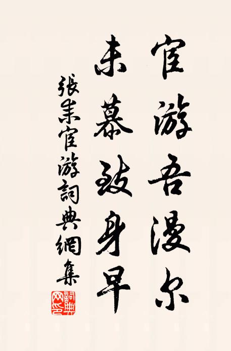 张耒宦游吾漫尔，未慕致身早书法作品欣赏