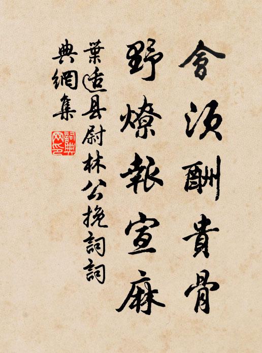 叶适会须酬贵骨，野燎报宣麻书法作品欣赏