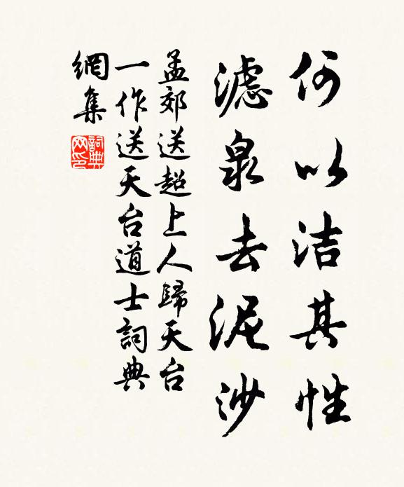 孟郊何以洁其性，滤泉去泥沙书法作品欣赏