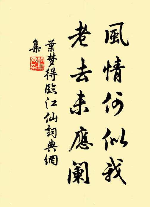 叶梦得风情何似我，老去未应阑书法作品欣赏